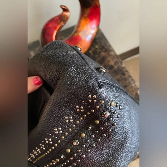 Coach - EUC - 2016 Edie Shoulder Bag 31 In Pebble Leather With Western Rivets - Picture 16 of 16